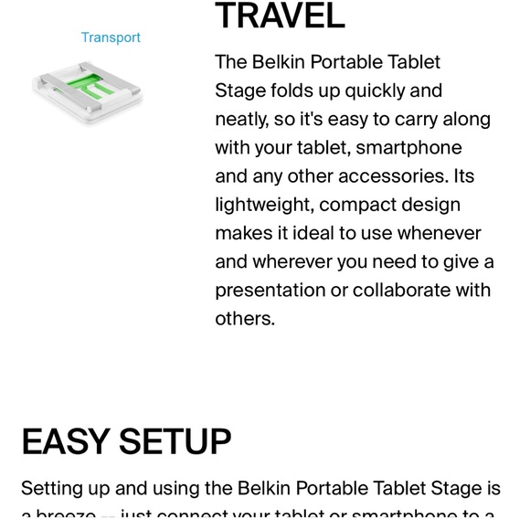 NWT Belkin Portable Presenter Tablet Stand - Picture 8 of 9